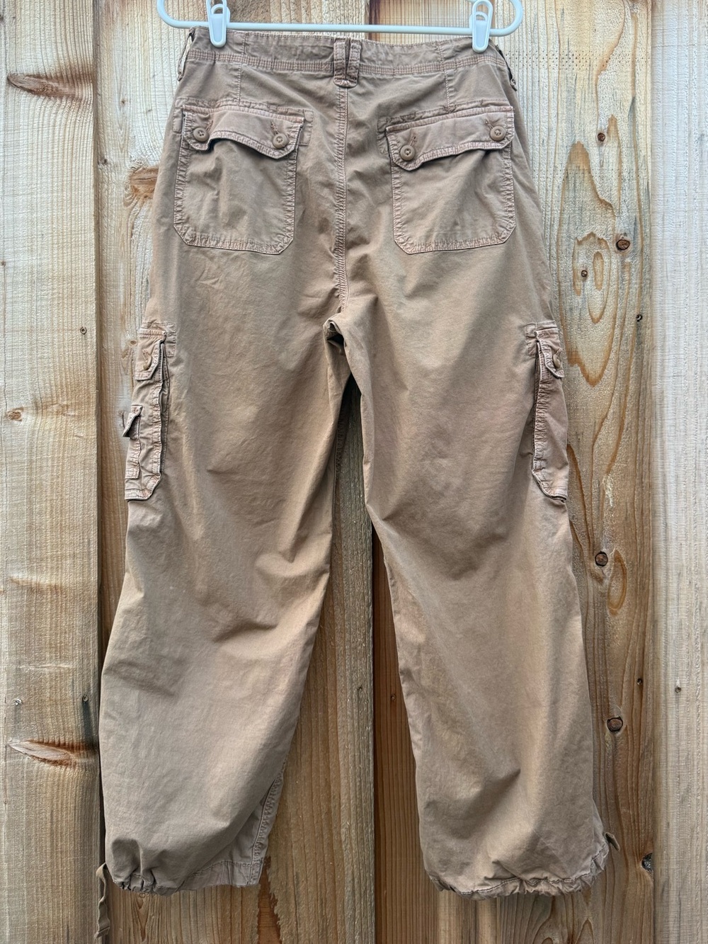 American Eagle Outfitters Brown Tan Cargo Pants with Elastic Hem - Picture 4 of 7